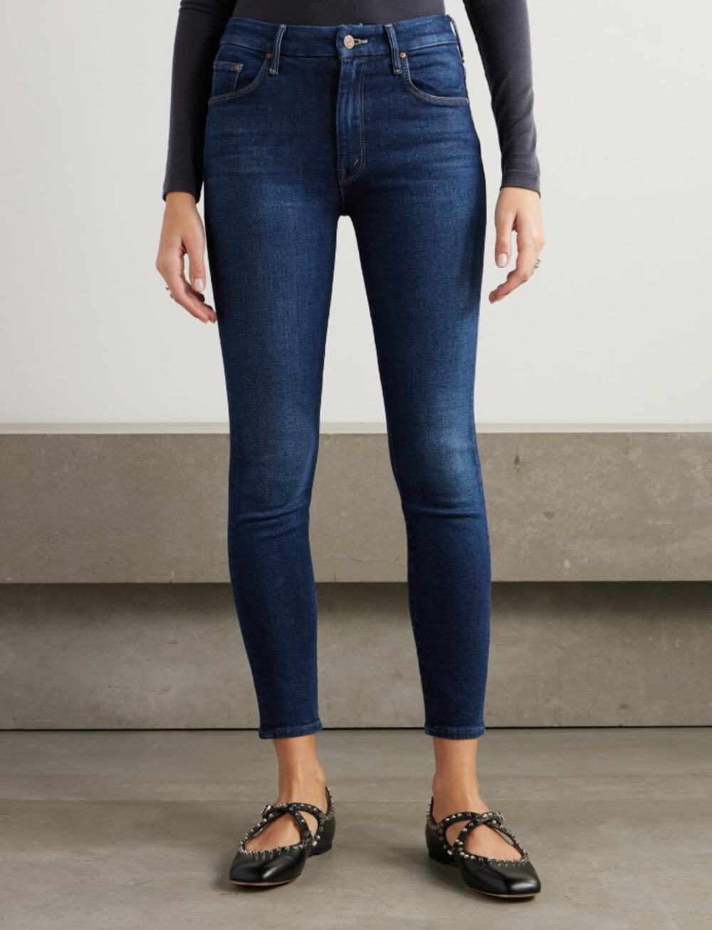 MOTHER High Waisted Looker Medium Wash Skinny Jeans | Women's Sz 31
